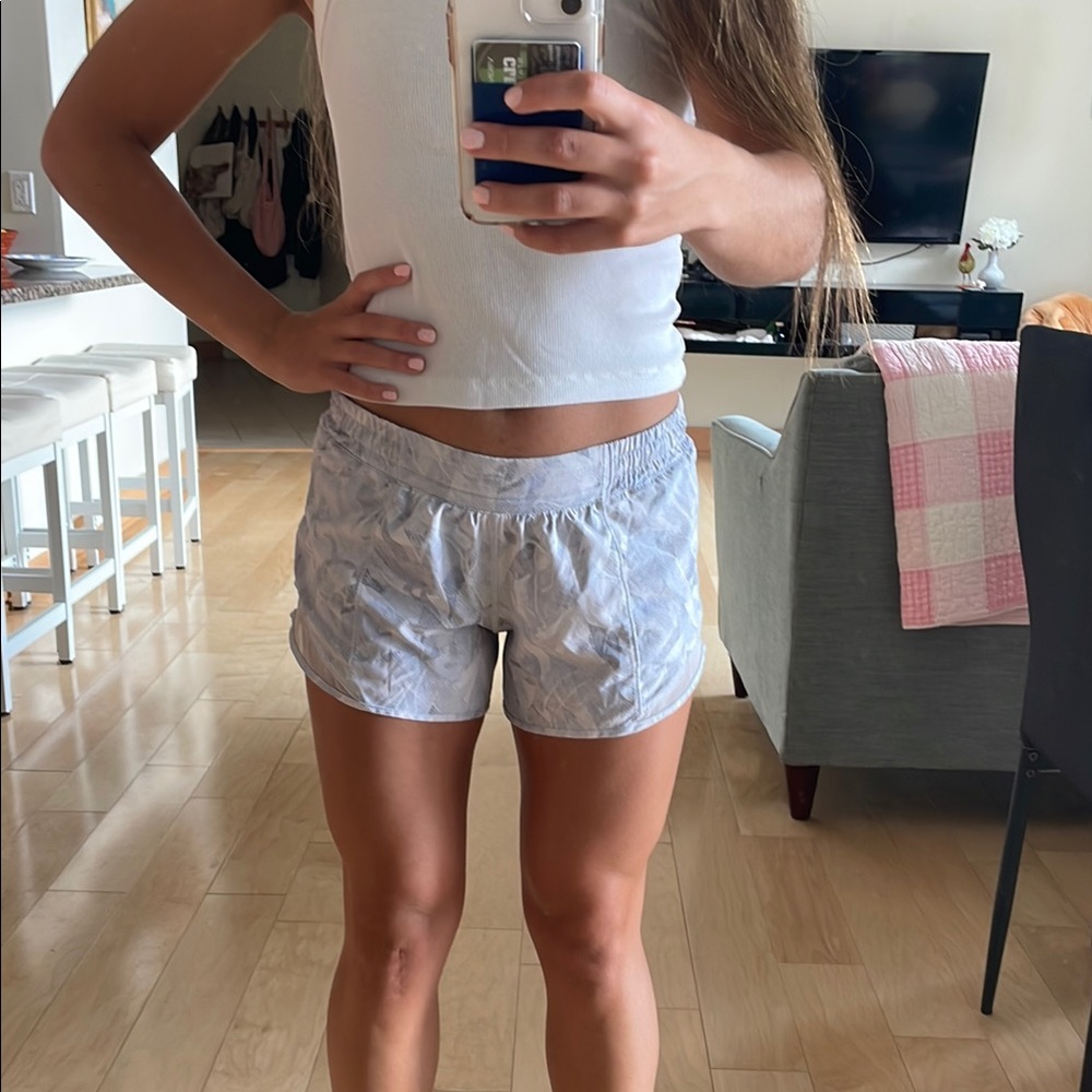 Women's White Lululemon Athletic Shorts